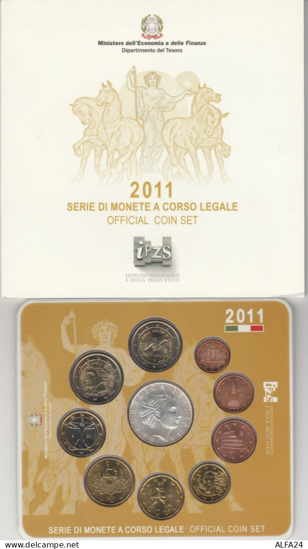 Italia - EURO - 2011 - Serie Divisionale 10 MONETE- 5 Euro Argento (MK5 - Italien