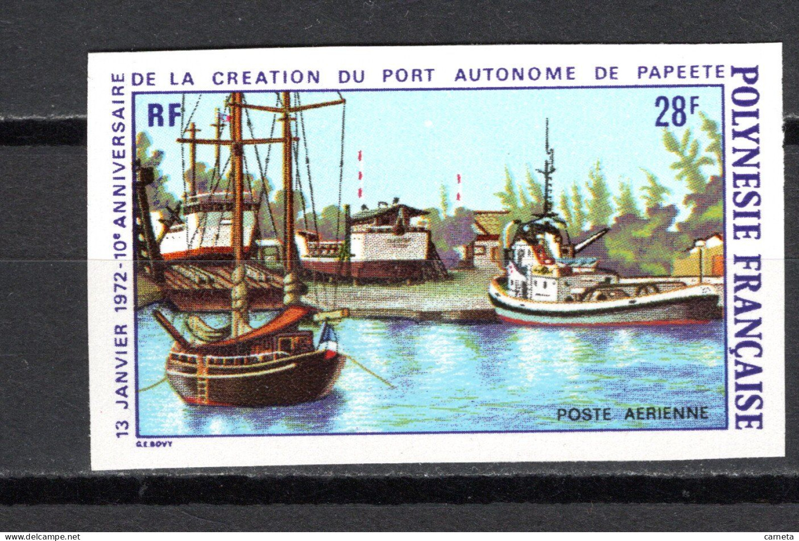 POLYNESIE  PA  N° 60  NON DENTELE   NEUF SANS CHARNIERE COTE  35.00€   PORT BATEAUX PAPEETE - Non Dentelés, épreuves & Variétés