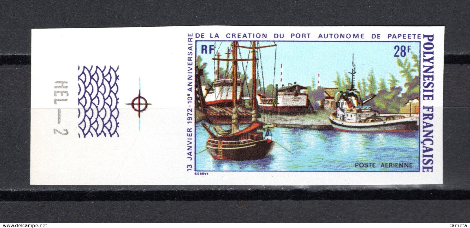 POLYNESIE  PA  N° 60  NON DENTELE   NEUF SANS CHARNIERE COTE  35.00€   PORT BATEAUX PAPEETE - Imperforates, Proofs & Errors