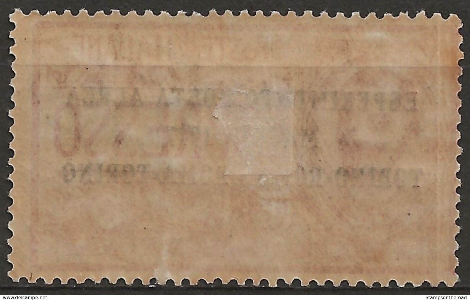 ITPA1L1 "1917 Regno D'Italia, Sassone Nr. 1, Francobollo Nuovo Con Traccia Di Linguella */ Posta Aerea - Airmail