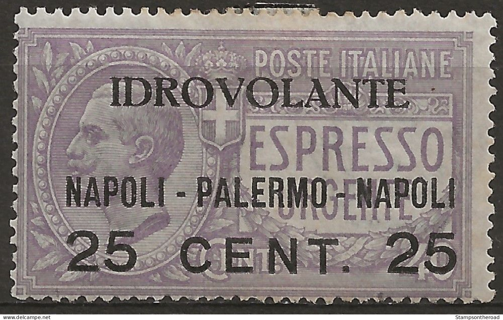 ITPA2L1 "1917 Regno D'Italia, Sassone Nr. 2, Francobollo Nuovo Con Traccia Di Linguella */ Posta Aerea - Luftpost