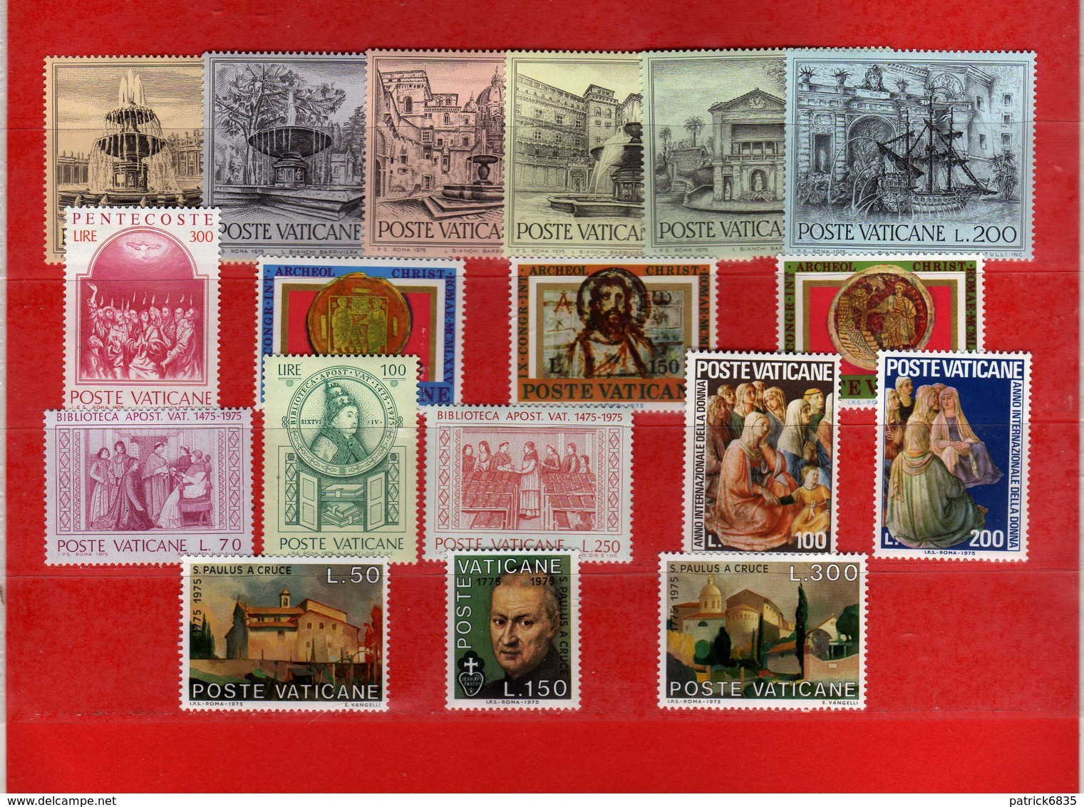 Vaticano **-  1975 - Annata Completa. 18 Valori . Unif. 575 à 592   MNH. - Annate Complete