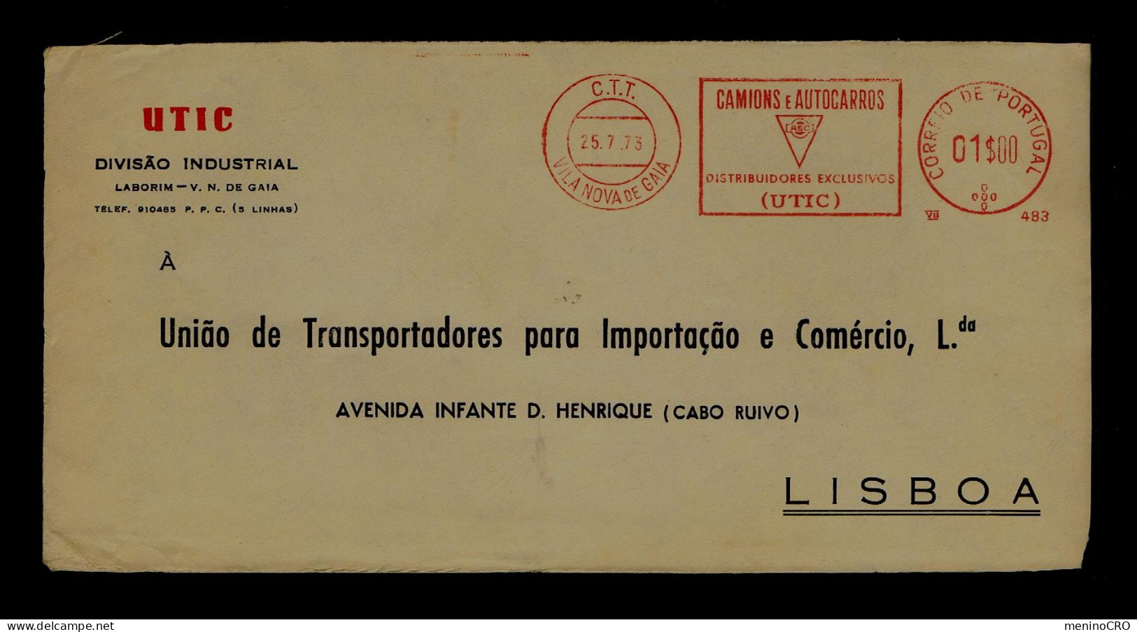 Gc8290A PORTUGAL EMA / Front Cover/ "AEC CAMIONS +BUS" /distribution Exclusiv (UTIC) Publicitary Cover Mailed LISBOA - Other (Earth)