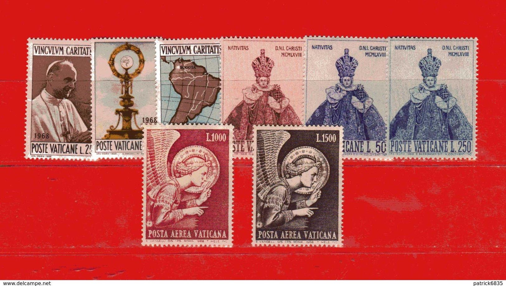 Vaticano **- 1968 - Annata Completa. 8 Valori .  PO + PA. MNH**. - Años Completos