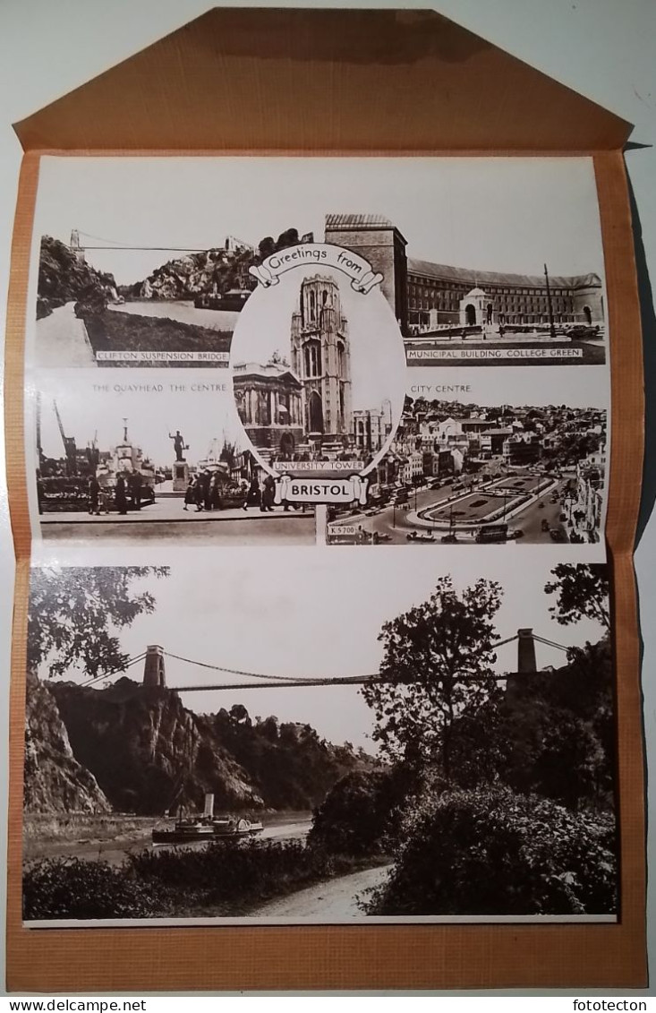 UK - England - Bristol - Gratings From Bristol - Sepia Gravure Lettercards, Six Views Of Bristol - Bristol