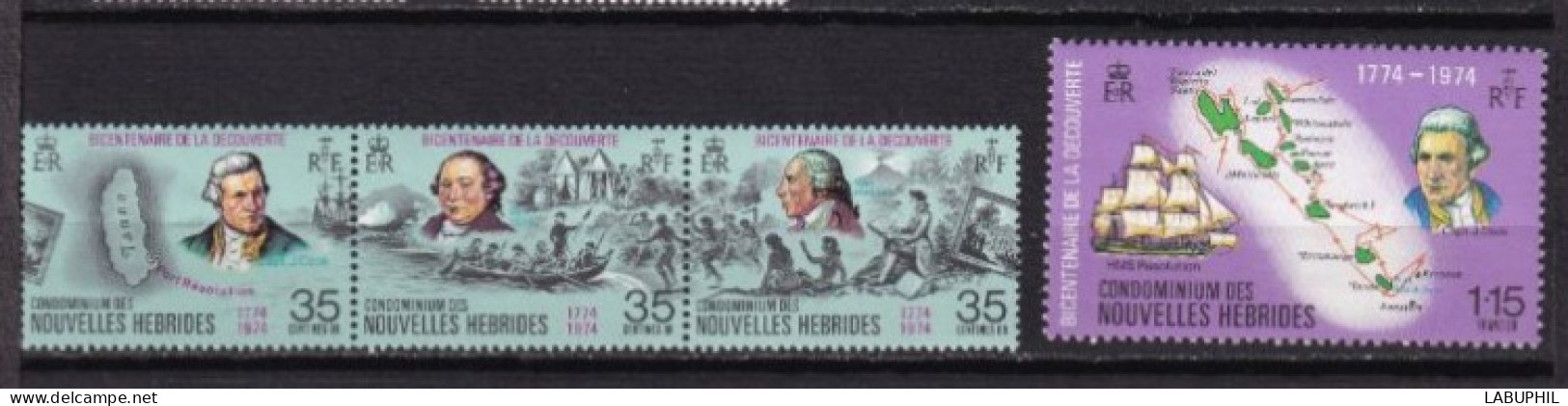 NOUVELLES HEBRIDES NEUFS  MNH ** Legende Francaise 1974 - Nuevos