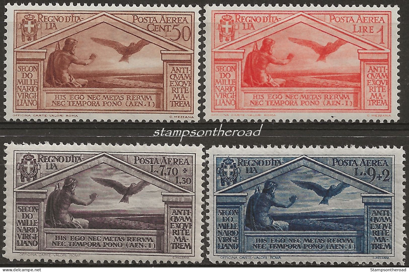 ITPA21-24N "1930 Regno D'Italia, Sassone Nr. 21/24, Serie Cpl Di 3 Francobolli Nuovi Senza Linguella **/ P.A. - Airmail