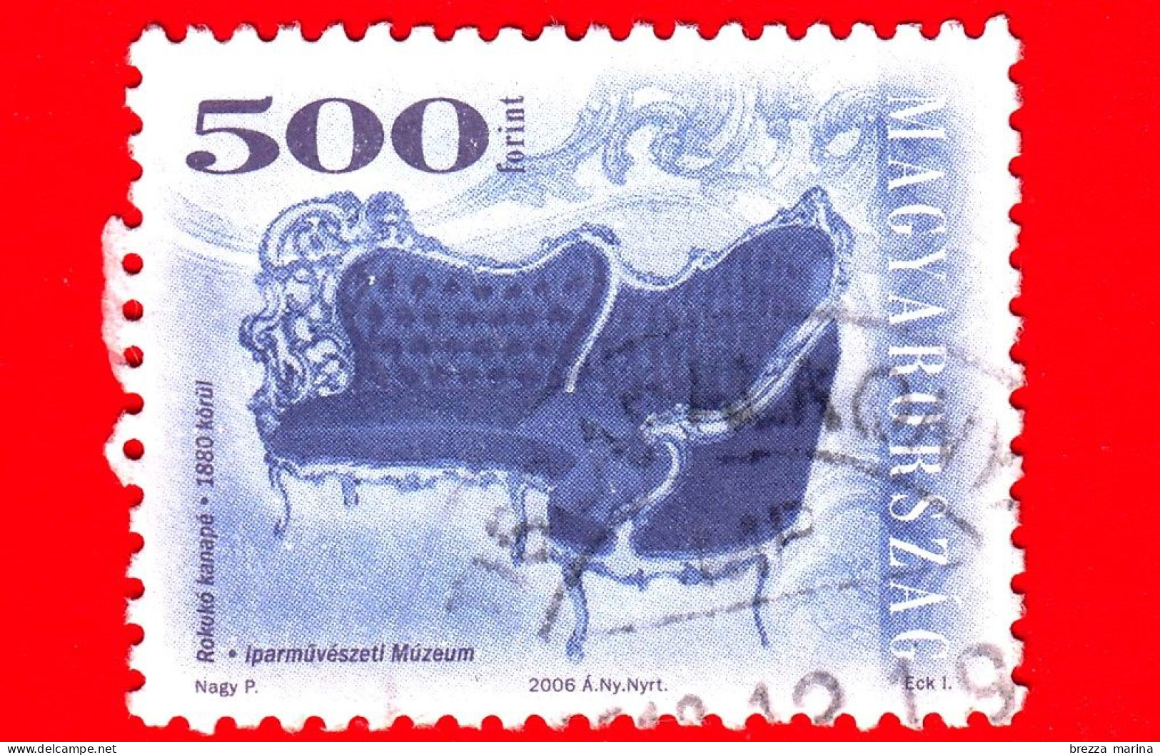 UNGHERIA - MAGYAR - Usato - 2006 - Mobili Antichi - Arredamento - Sedia - Chair - Rococo Style Sofa, 1880 - 500 - Used Stamps