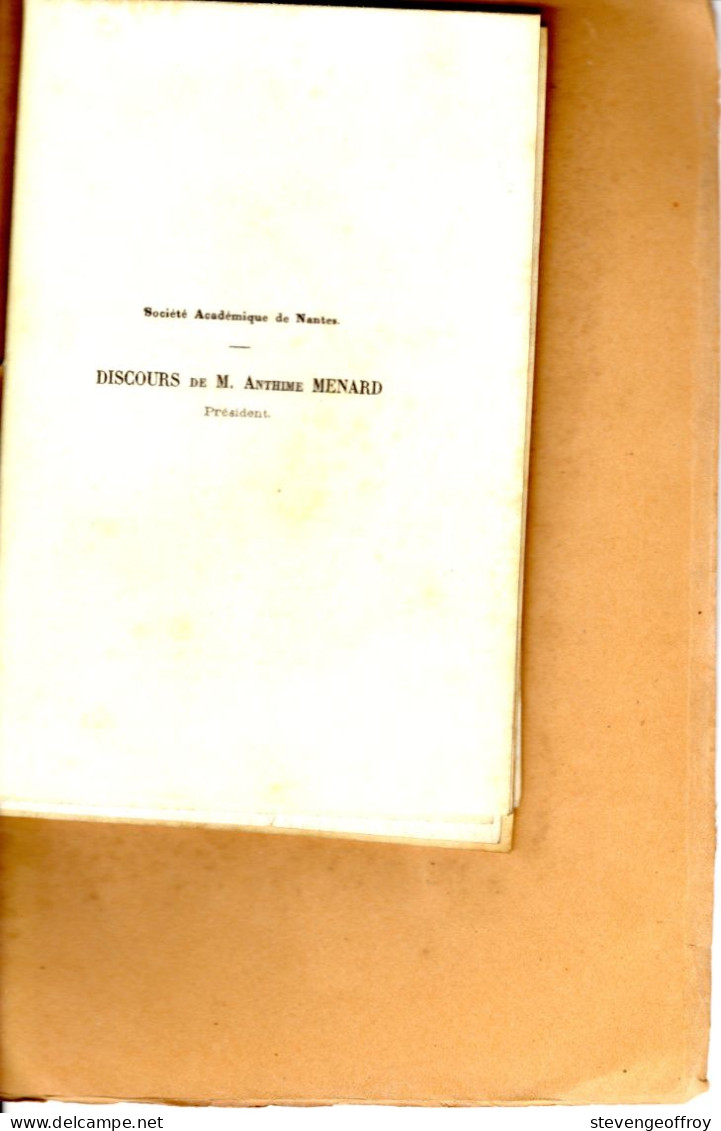 Discours De Anthime Menard Dans La Seance Solennelle 1862 Nantes - Sociologia