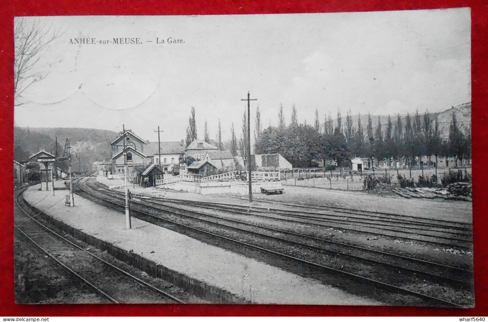 CPA 1922 Anhée-sur-Meuse - La Gare. Phototypie Pinon, Vezin - Bièvre