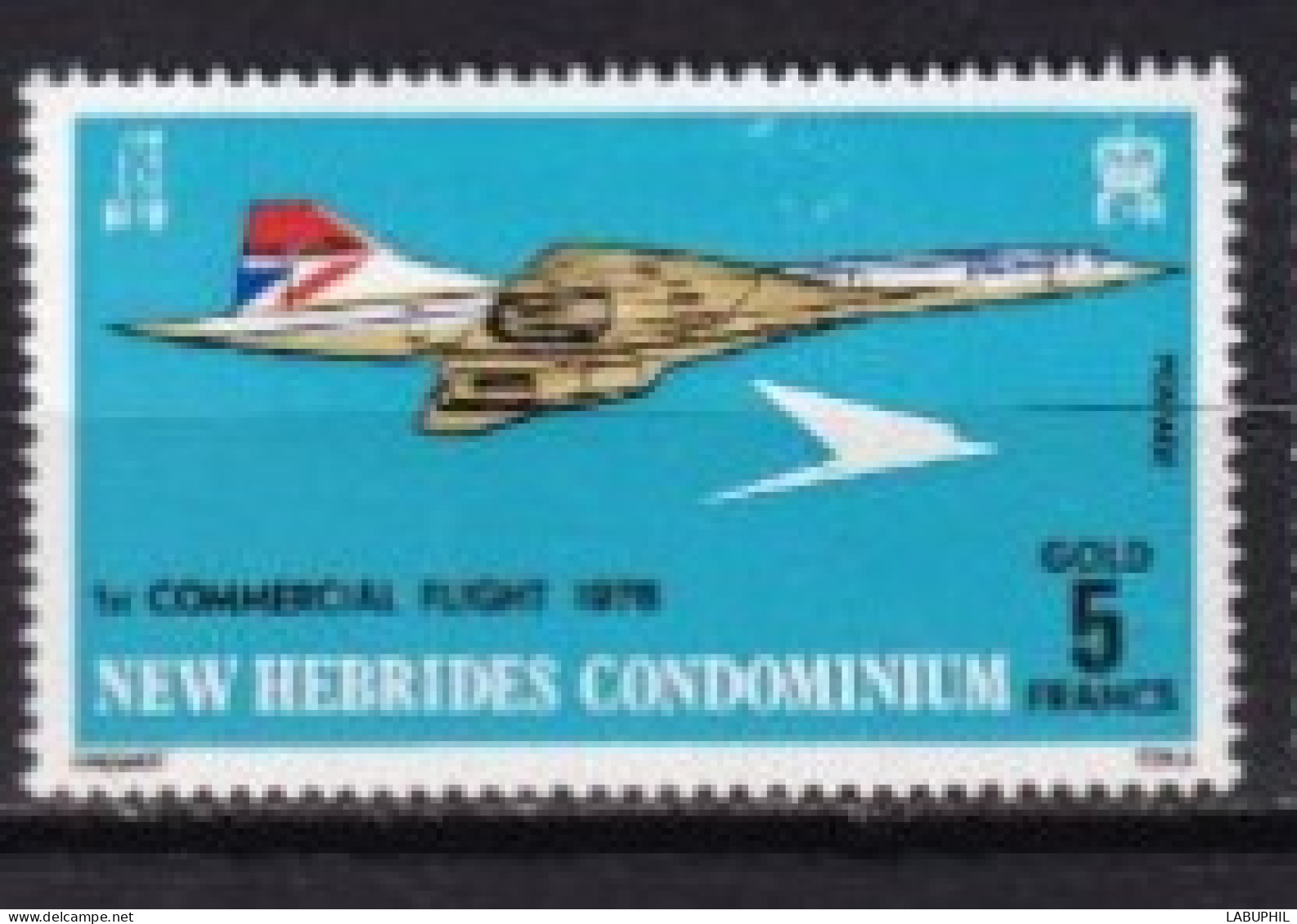 NOUVELLES HEBRIDES NEUFS  MNH ** Legende Anglaise  1976 Avion Concorde - Neufs