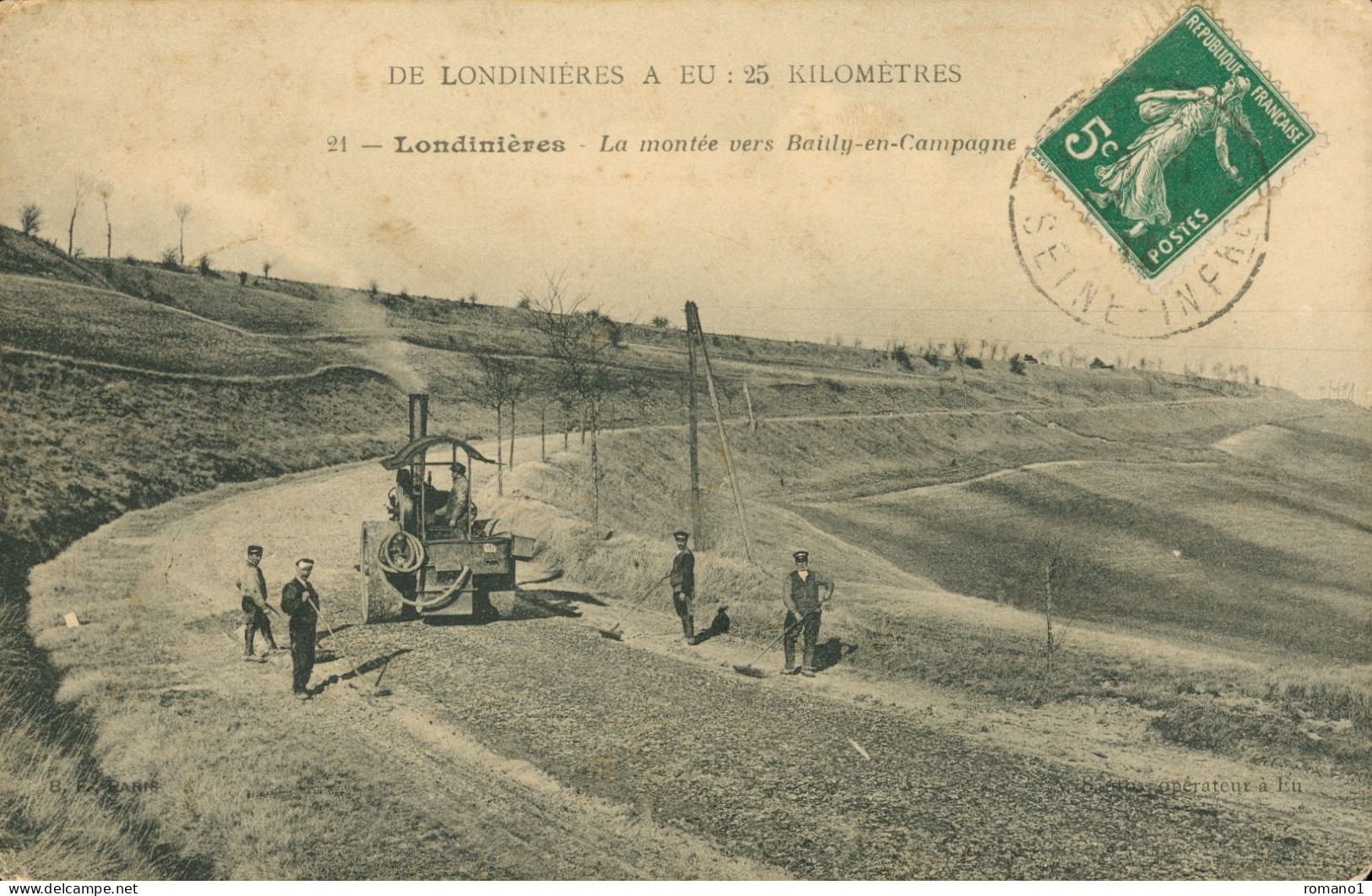 76 )   LONDINIERES  - La Montée Vers Bailly En Campagne (  Rouleau Compresseur ) - Londinières