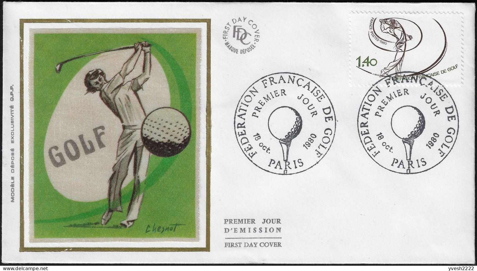 France 1980 Y&T 2105, FDC. Fédération Française De Golf - Golf