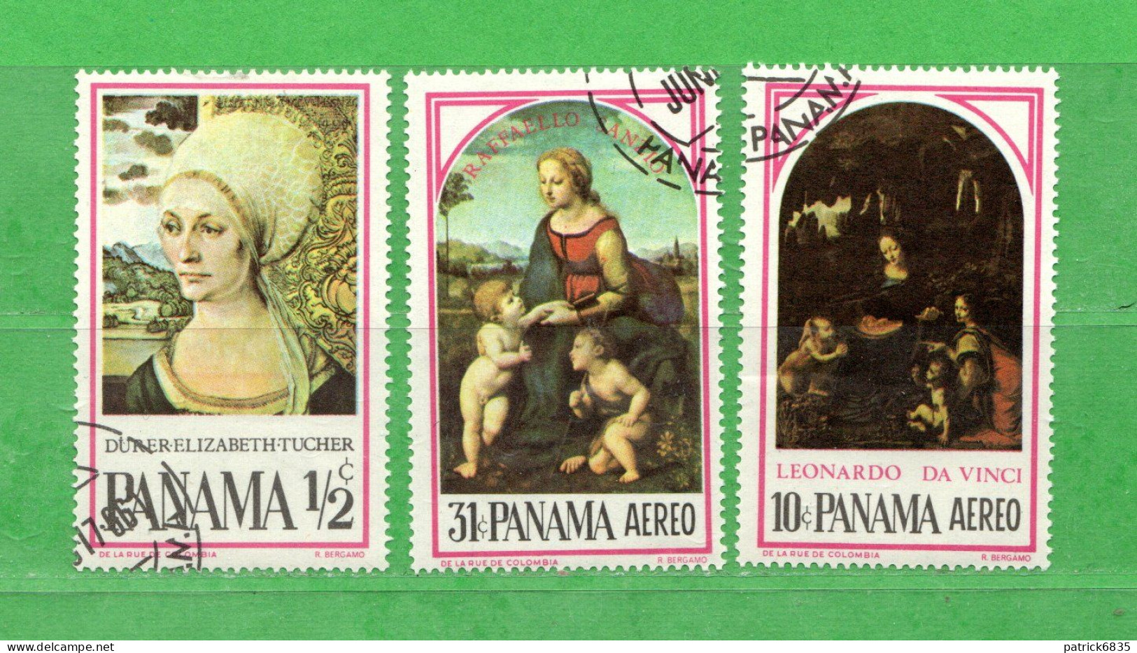 Panama °- 1967 -  Tableau De Durer-Da Vinci . Yvert. 426 + PA. 386/87 Gommé Oblitéré. - Tableaux