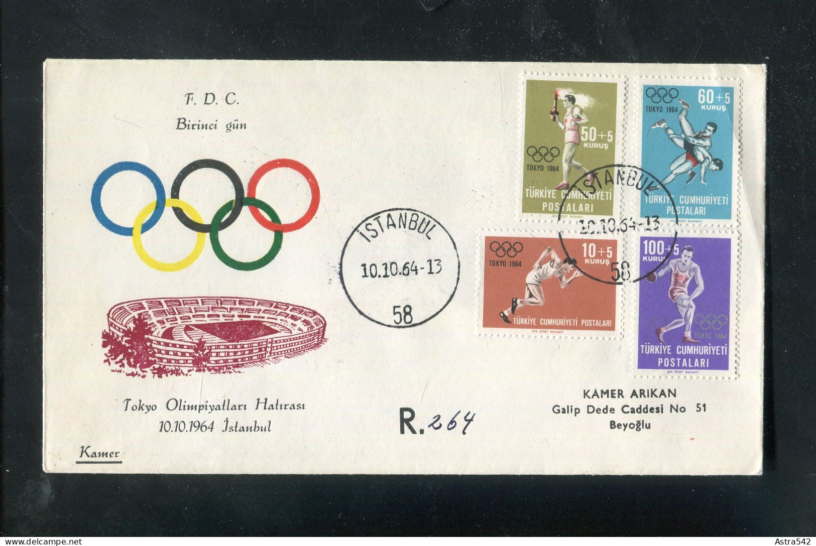 "TUERKEI" 1964, Mi. 1924-1927 "Olympiade" FDC (7191) - FDC