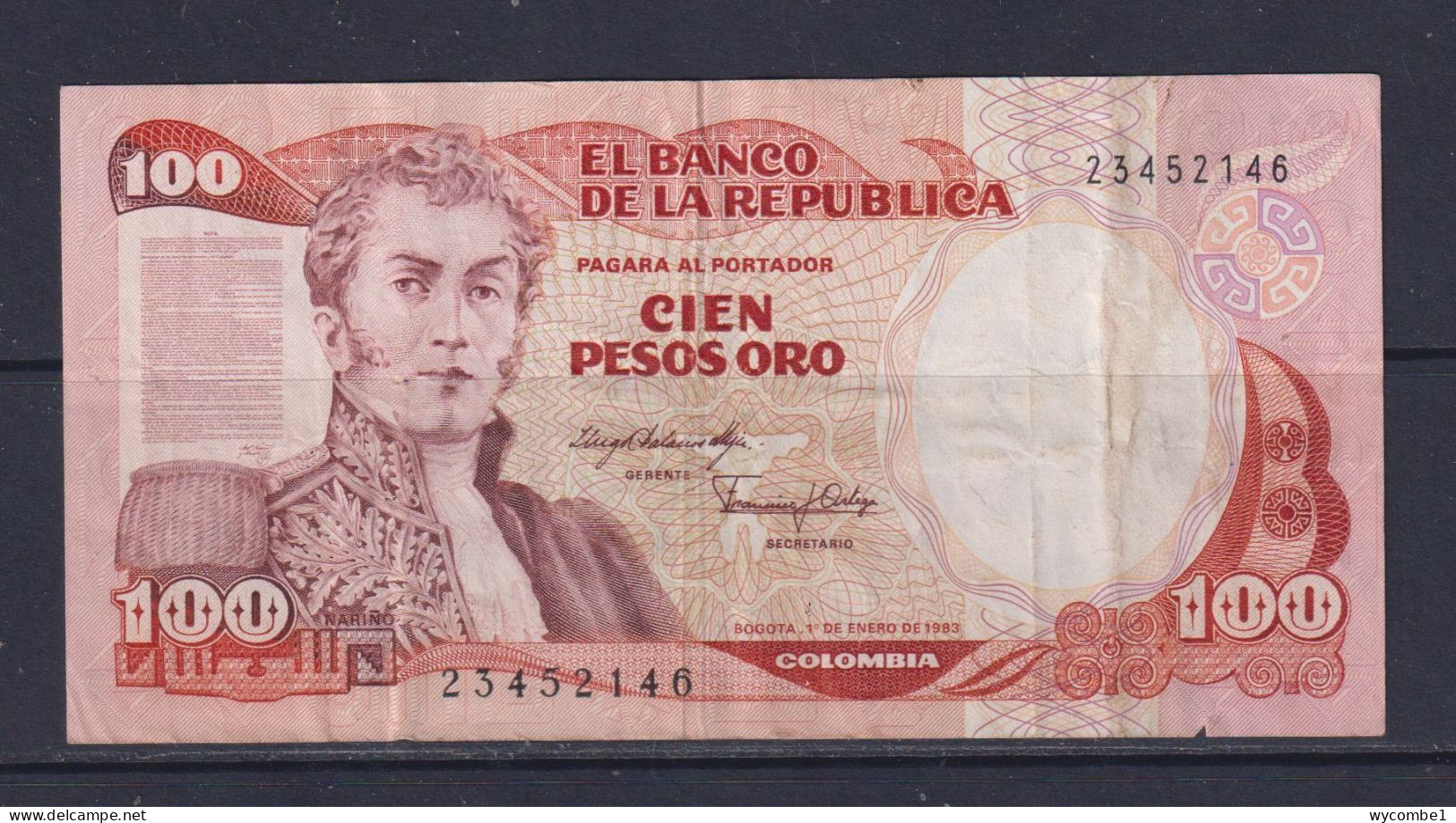 COLOMBIA - 1983 100 Pesos Circulated Banknote - Colombie