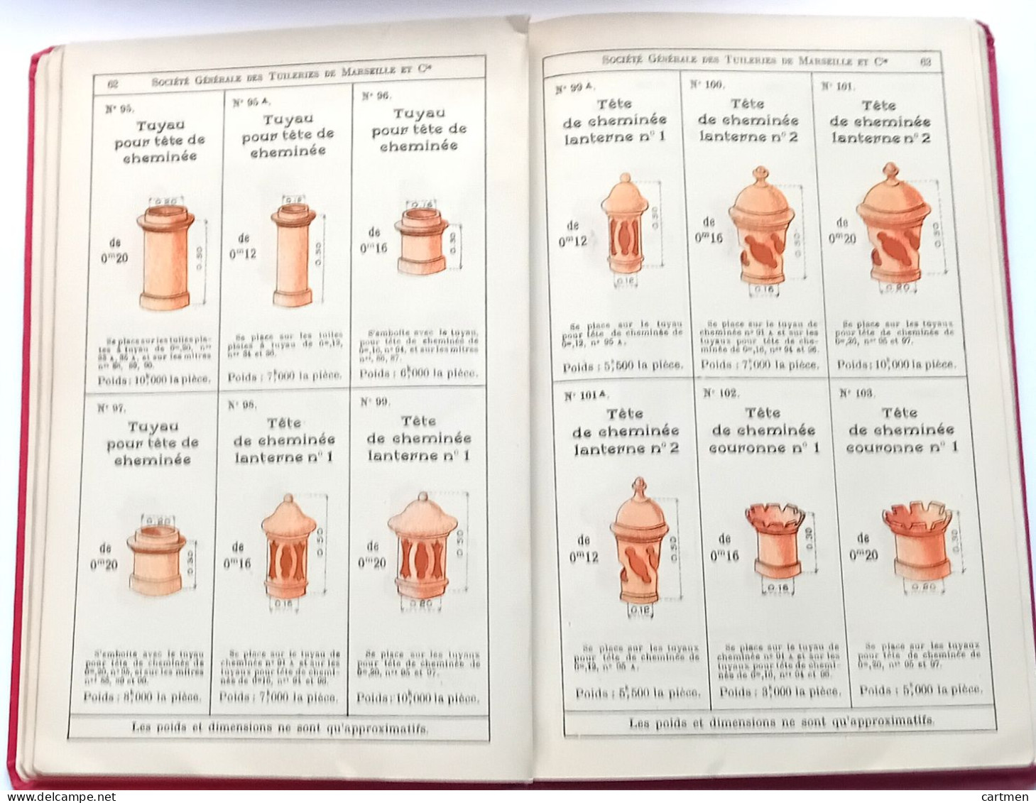 CARRELAGE BRIQUE CERAMIQUE TUILE  CATALOGUE DE LA SOCIETE DES TUILERIES DE  MARSEILLE 1900