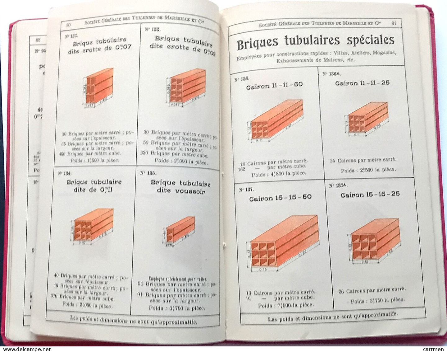 CARRELAGE BRIQUE CERAMIQUE TUILE  CATALOGUE DE LA SOCIETE DES TUILERIES DE  MARSEILLE 1900