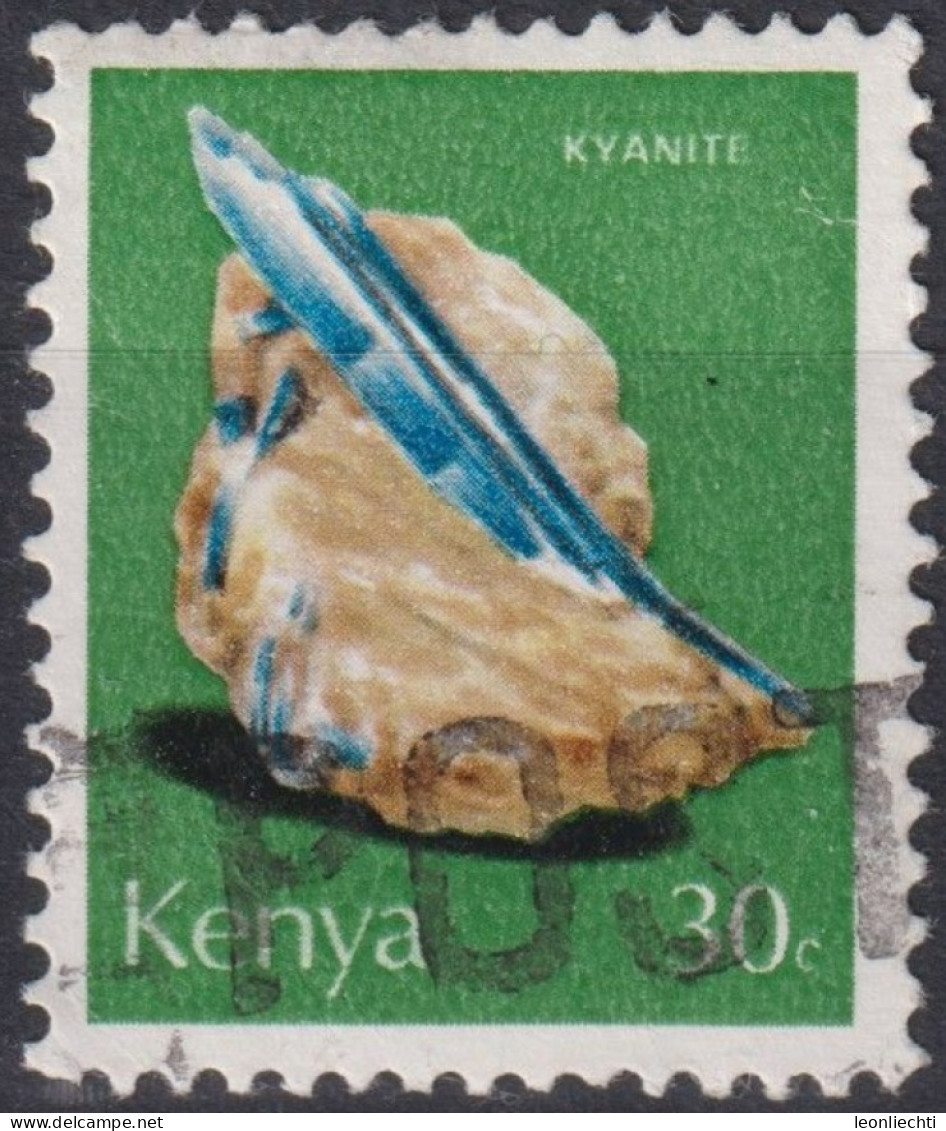 1977 Kenia ° Mi:KE 98, Sn:KE 100, Yt:KE 97, Kyanite, Mineralien - Kenya (1963-...)