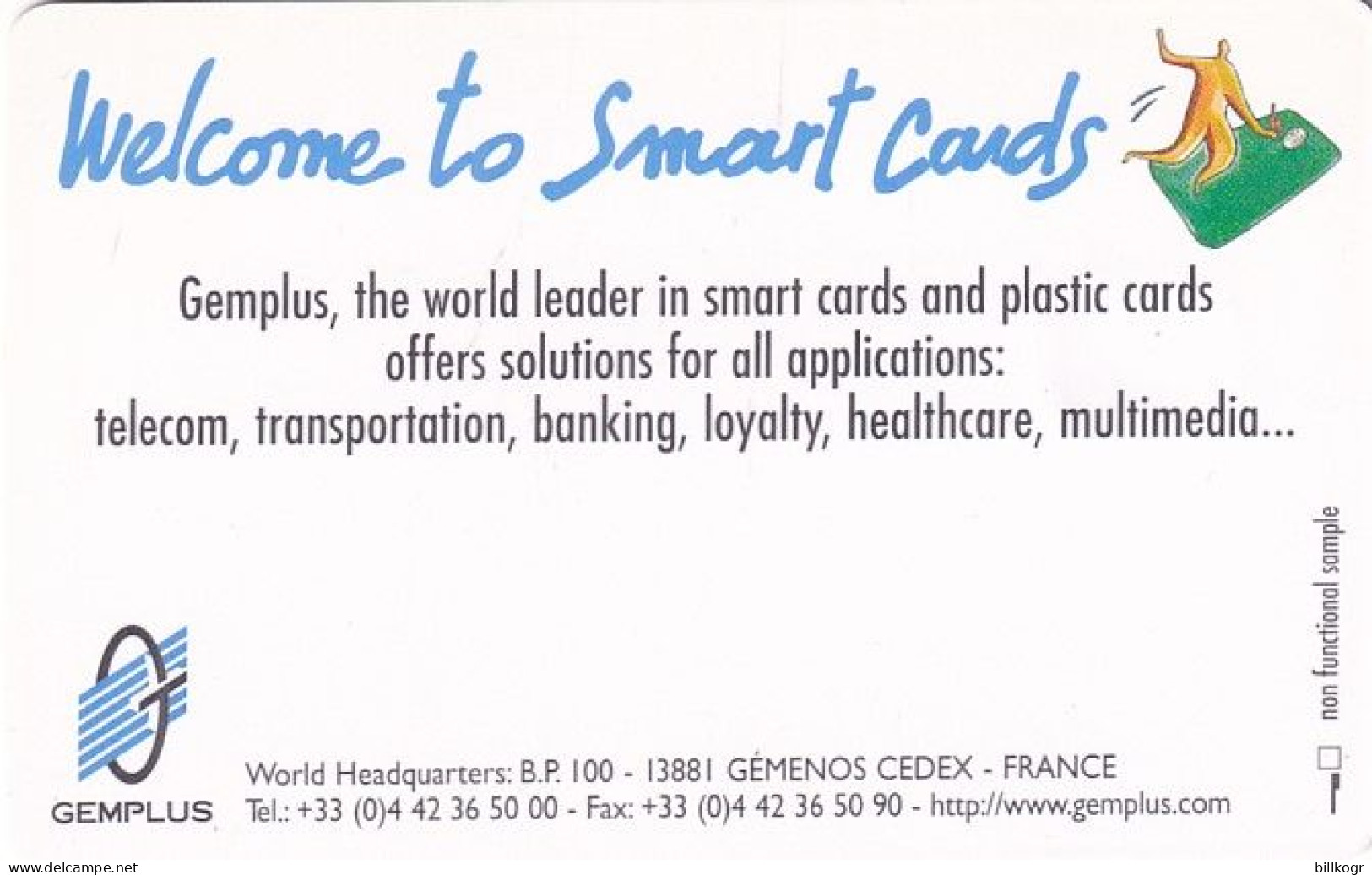 FRANCE - Welcome To Smart Cards, Gemplus Demo Card - Autres & Non Classés