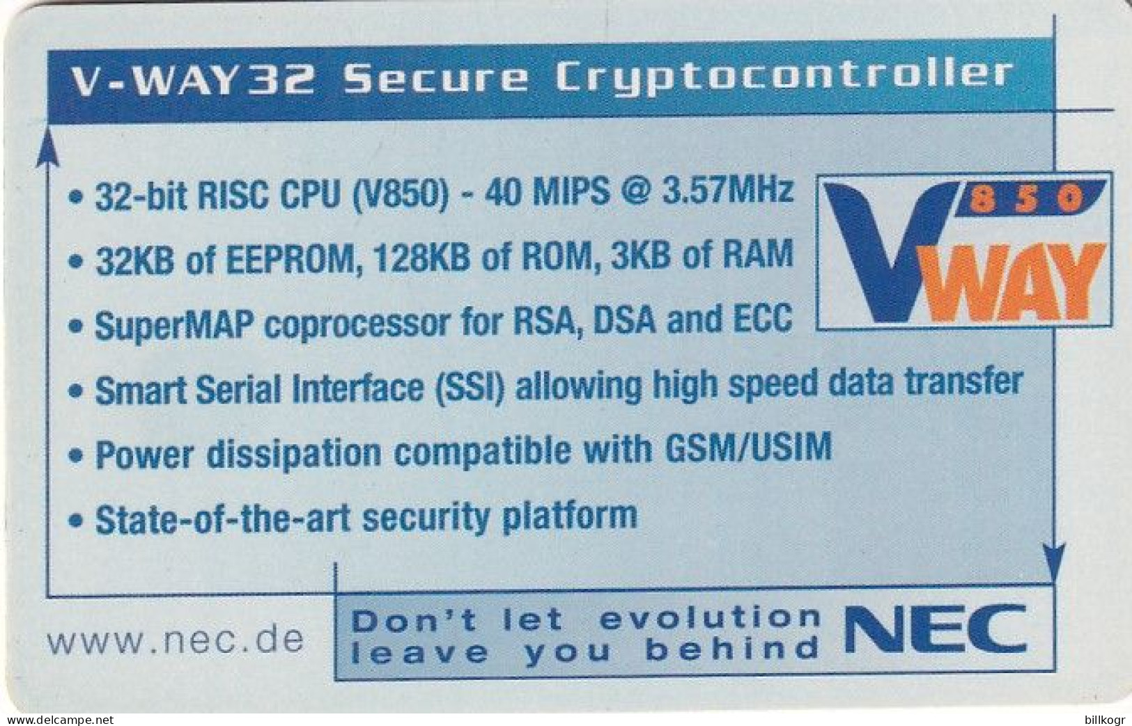 GERMANY - V-WAY, NEC Demo Card - Andere & Zonder Classificatie