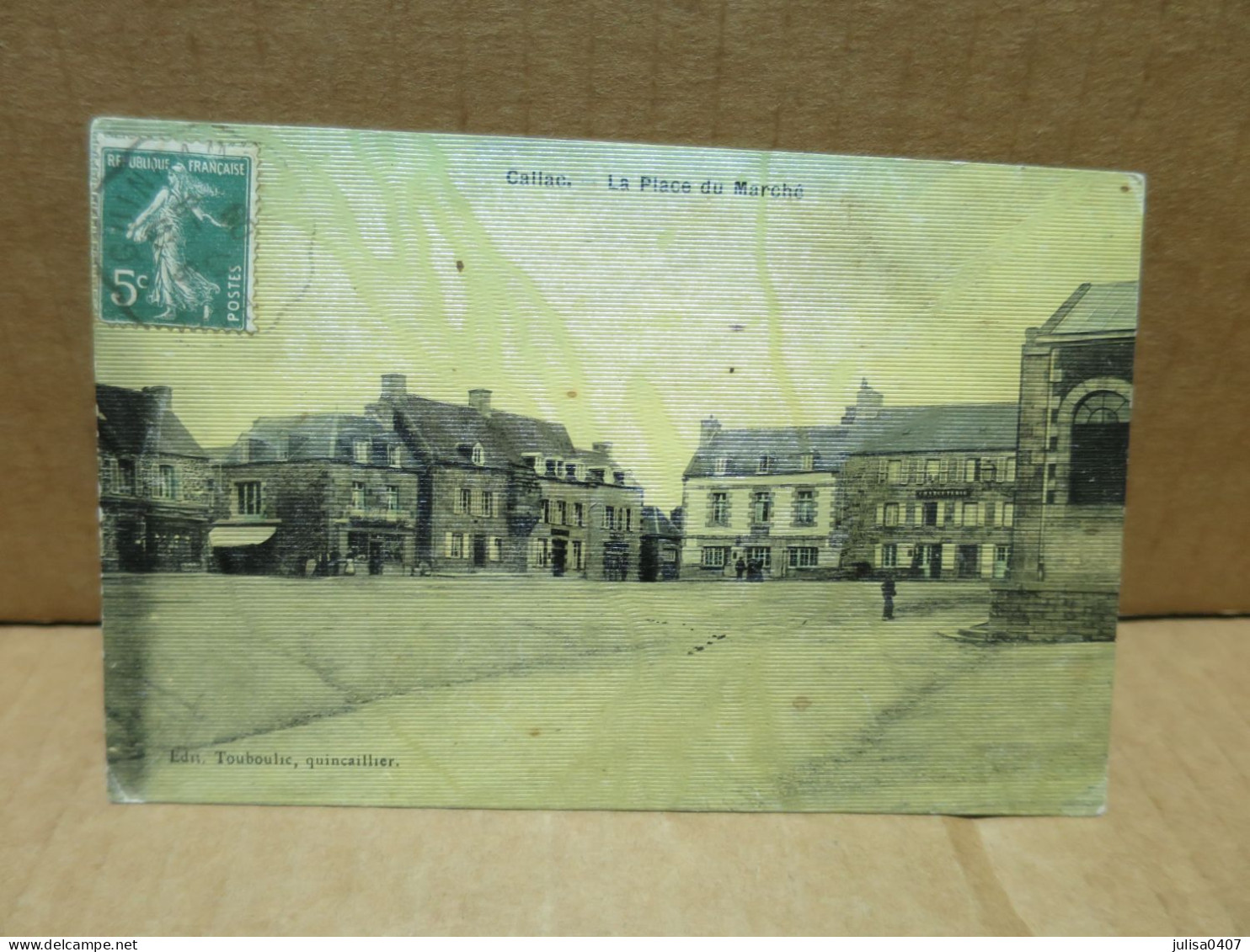 CALLAC (22) La Place Du Marché Carte Toilée Couleur - Callac