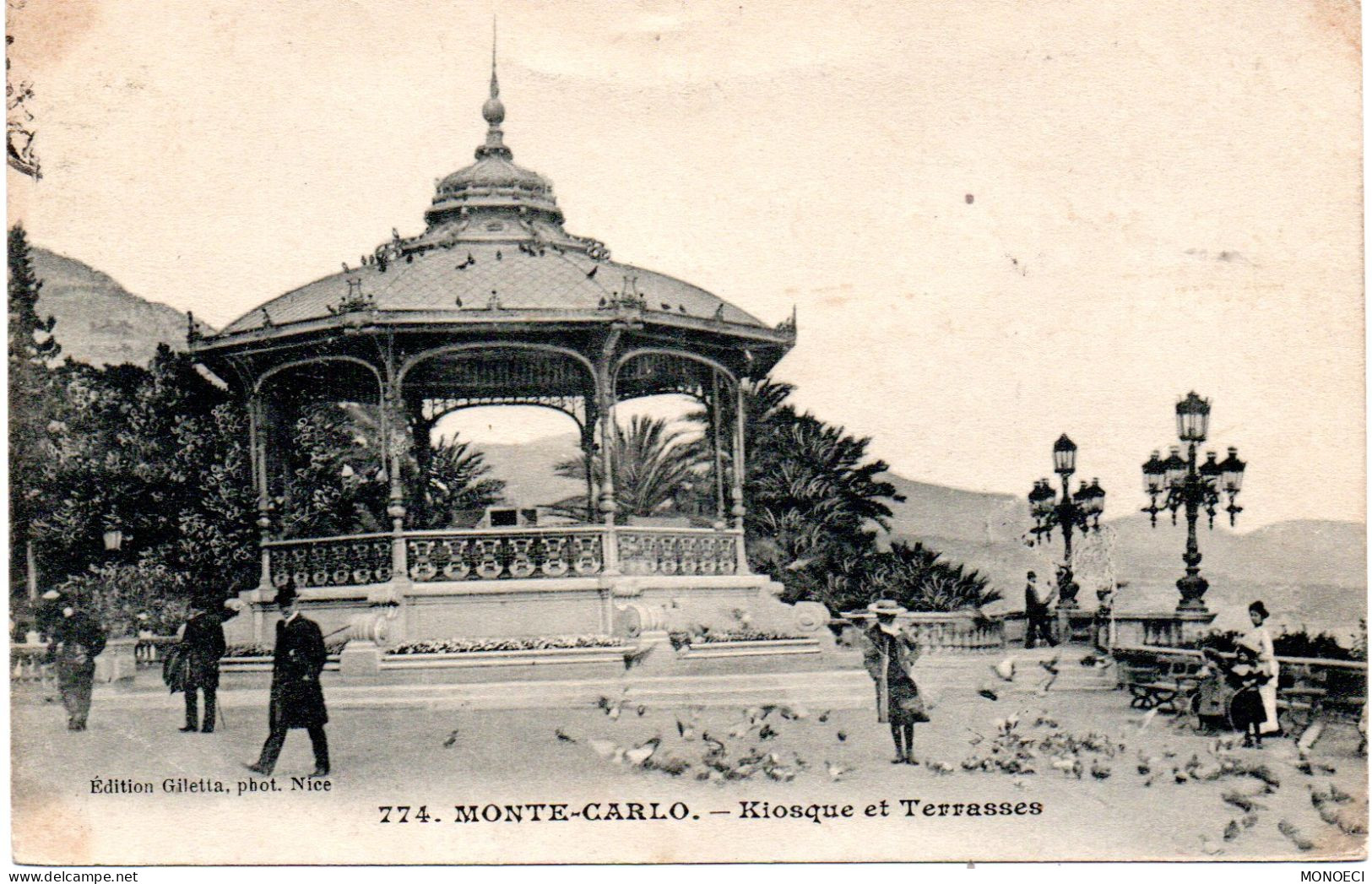 MONACO -- MONTE CARLO -- CPA -- Kiosque Et Terrasses - Les Terrasses