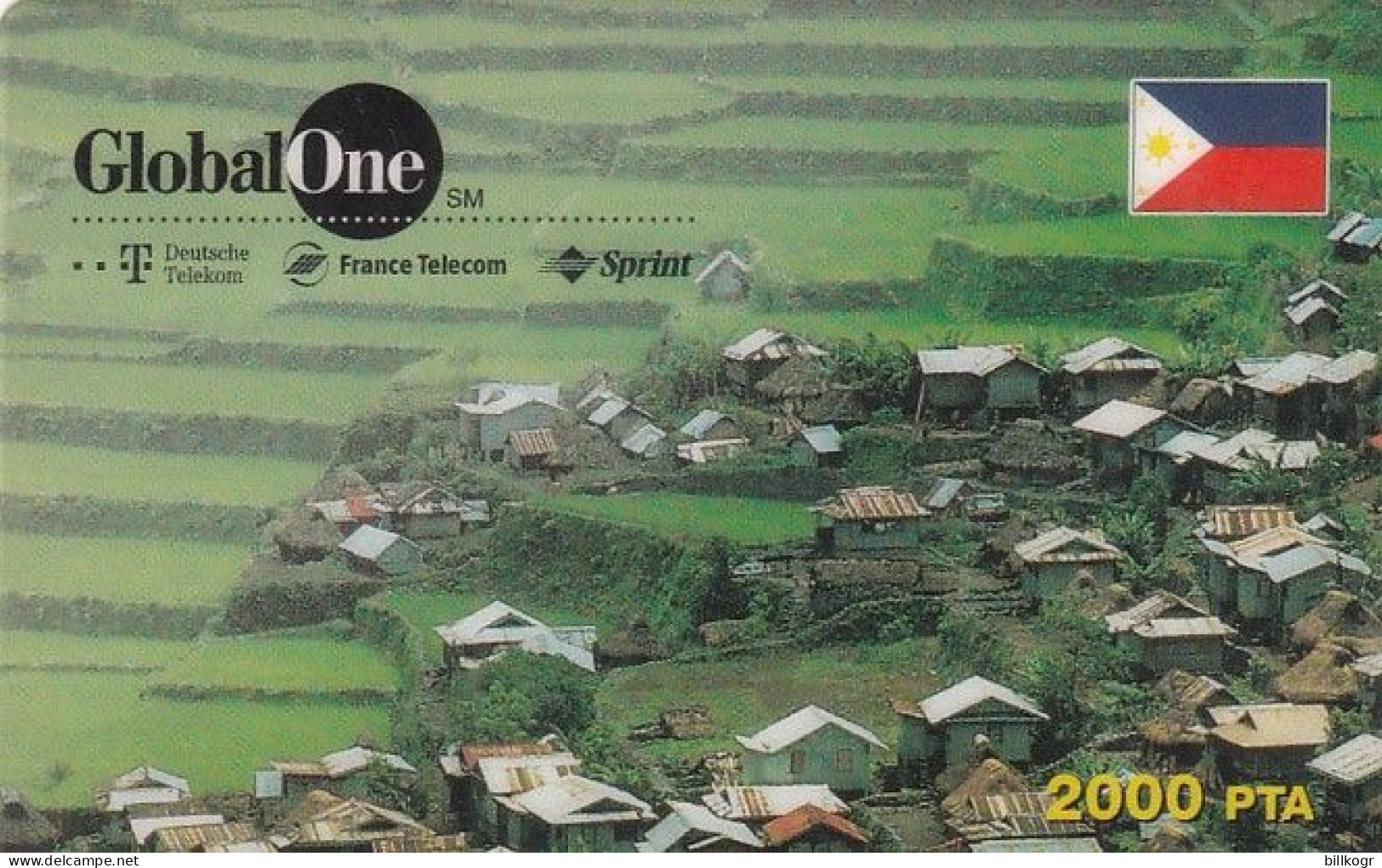 SPAIN - Philippines, Global One Prepaid Card 2000 Pta, Exp.date 09/99, Used - Other & Unclassified