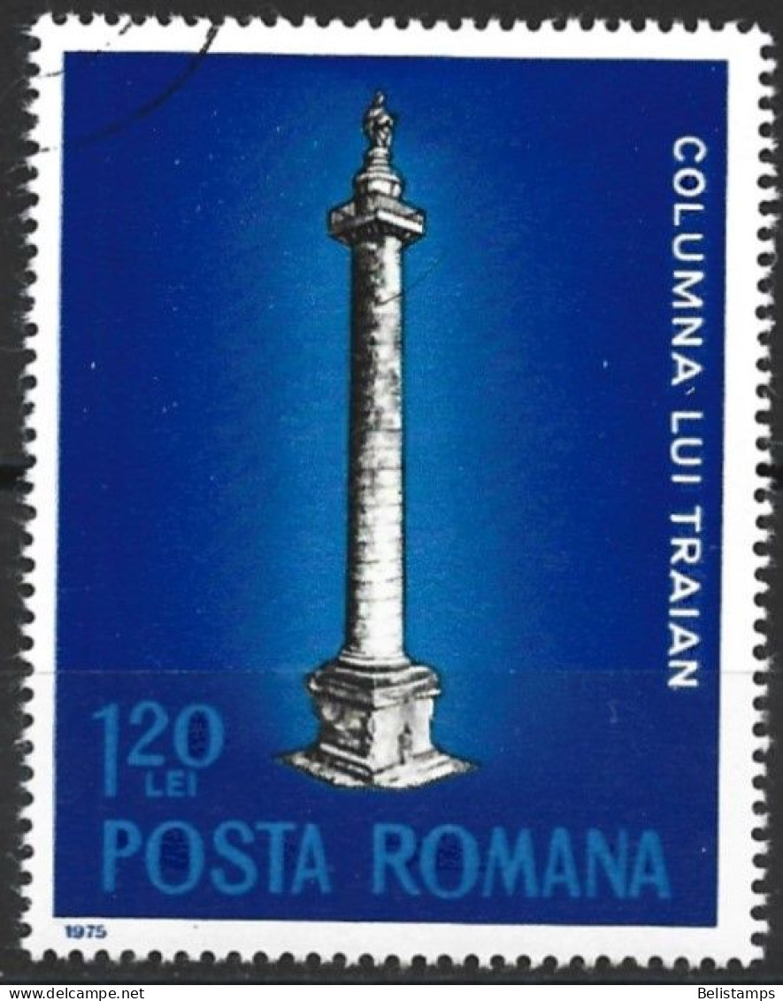 Romania 1975. Scott #2564 (U) Roman Monument, Trajan's Column, Rome - Usado