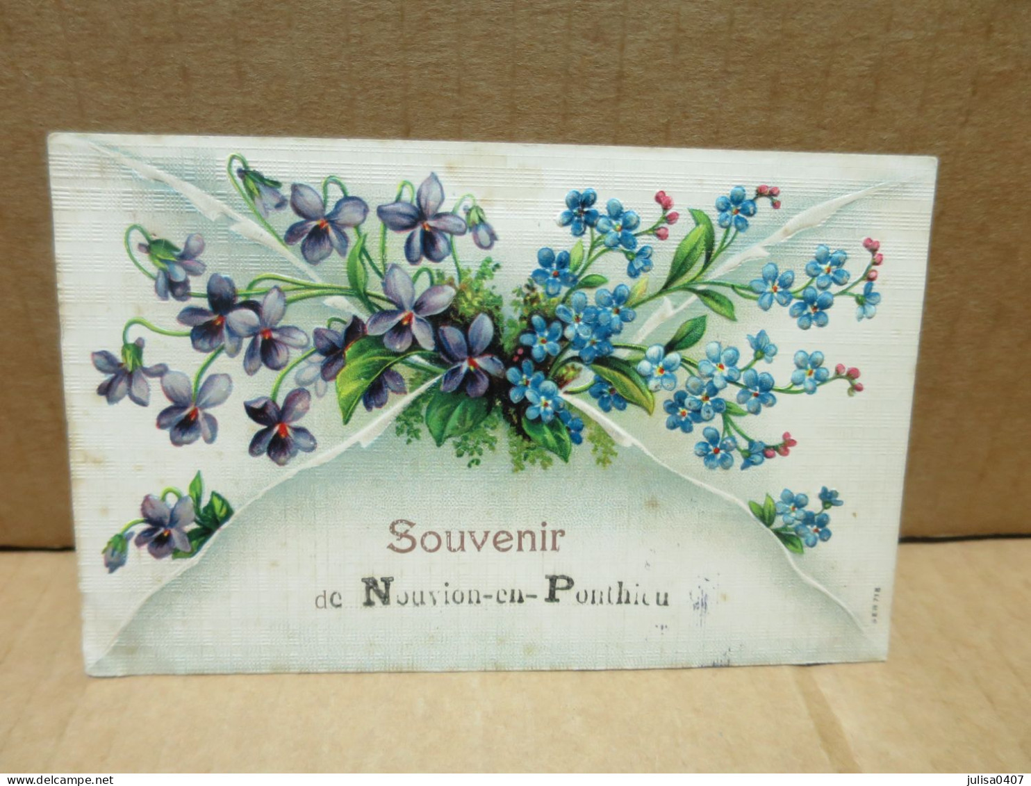 NOUVION EN PONTHIEU (80) Carte Fantaisie Gaufrée Souvenir - Nouvion