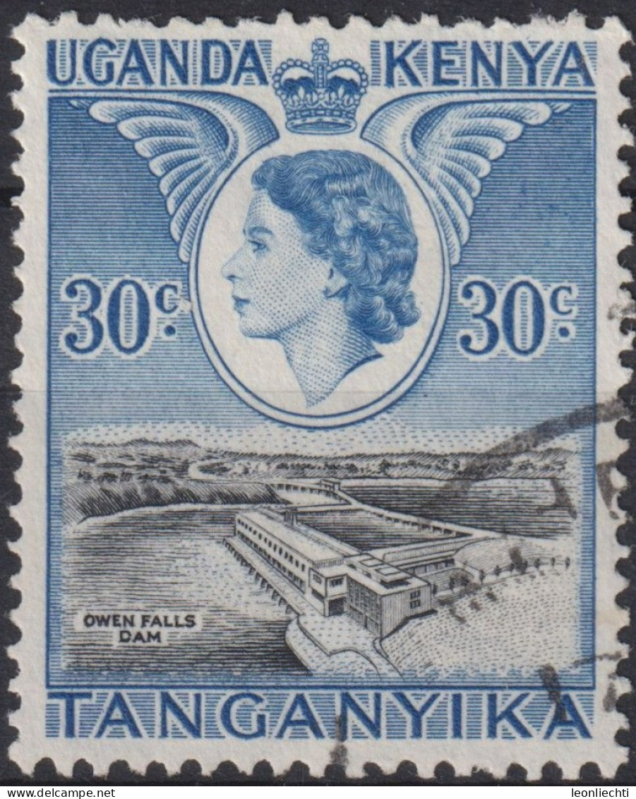 1954 Kenya,Uganda & Tanganyika ° Mi:EA 96, Sn:EA 108, Yt:EA 93, Queen Elizabeth II And Views - Kenya, Uganda & Tanganyika