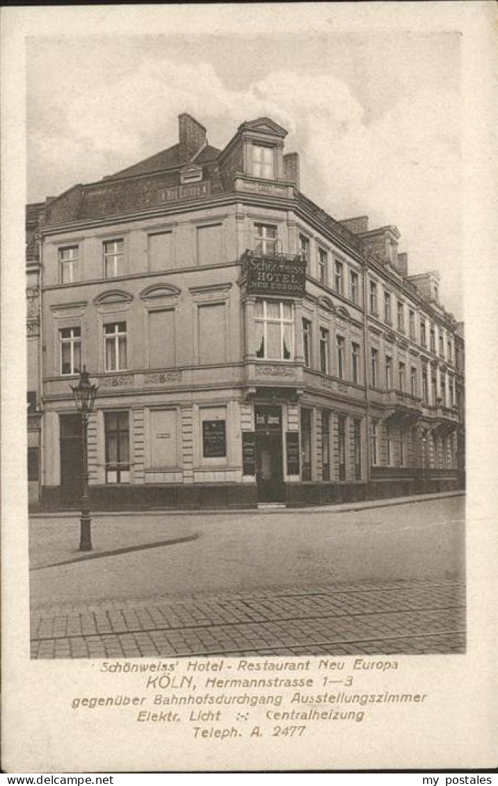 41312670 Koeln Schoenweiss Hotel Restaurant Neu Europa Koeln Stadt - Köln