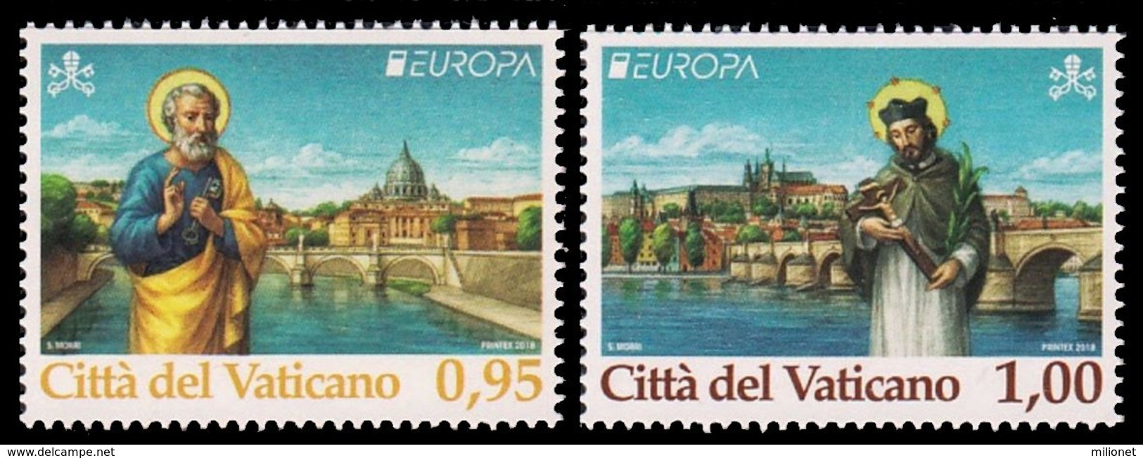 SALE!!! Vatican City Vaticano Vatikan 2018 EUROPA CEPT BRIDGES 2 Stamps Set MNH ** - 2018