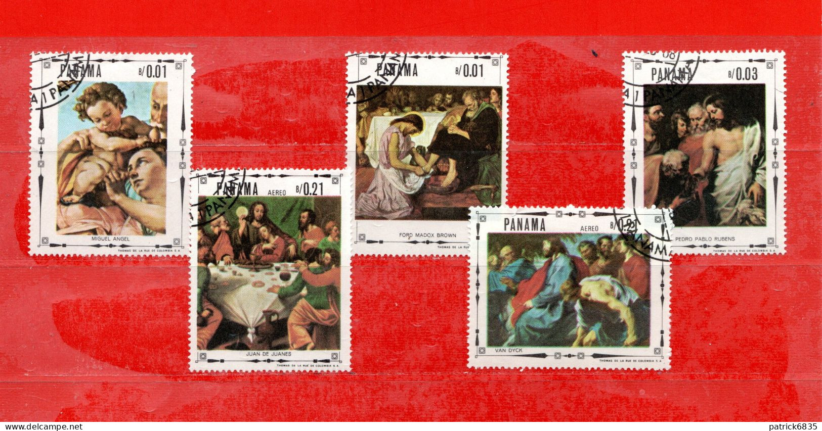 Panama °- 1967 -  Tableaux, La Vie Du Christ,  Yveret.466-467-468 + P.A 438-439  Pas Complète 5 Valeurs . - Paintings