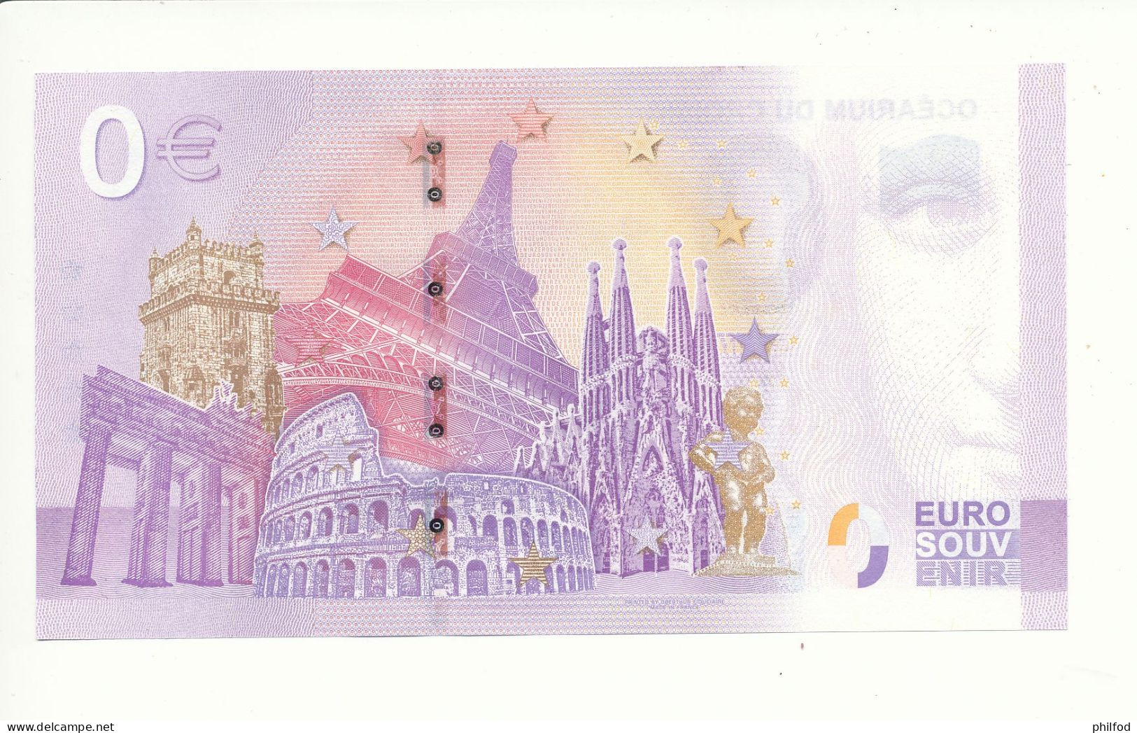 Billet Touristique 0 Euro - OCÉARIUM DU CROISIC - UEBL - 2022-2 - N° 831 - Billet épuisé - Andere & Zonder Classificatie