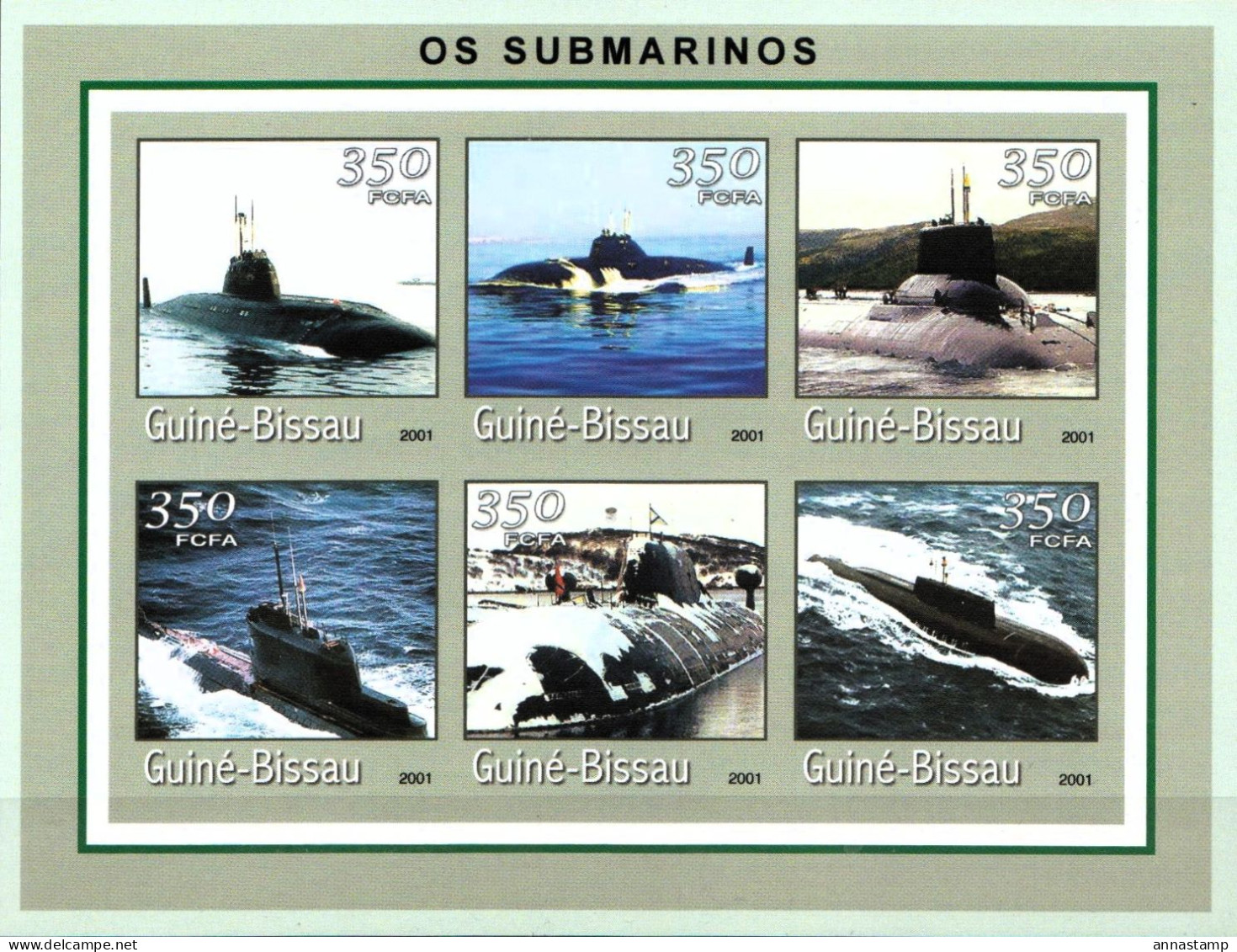 Guinea-Bissau MNH Imperforated Minisheet - Submarines