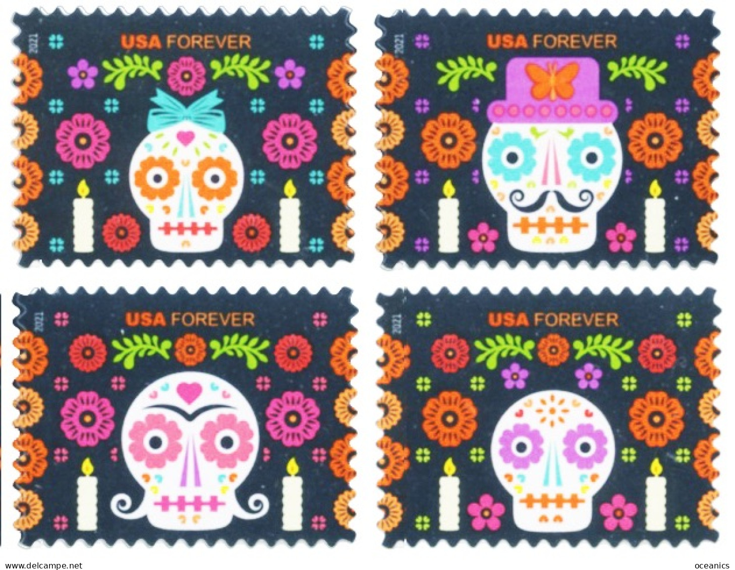 Etats-Unis / United States (Scott No.5640-43 - Day Of The Dead) [**] Set Of 4 - Ongebruikt