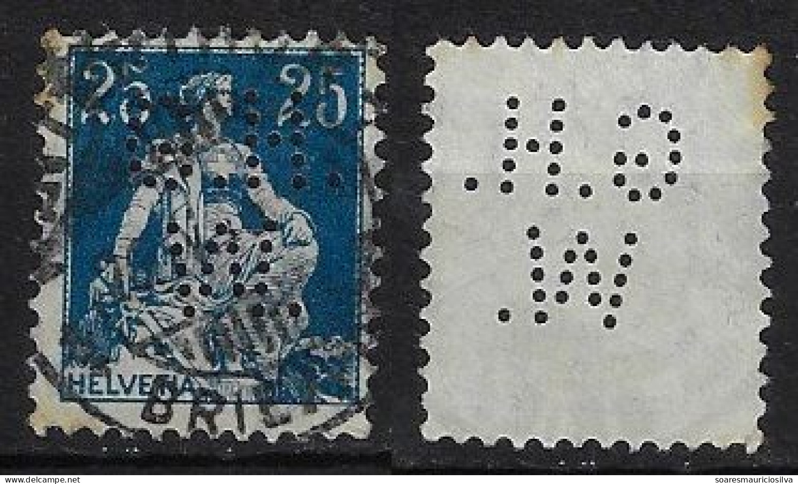 Switzerland 1900/1934 Stamp Perfin G.H./W. By Gebruder Huber + R.&A. Huber From Winterthur + Zurich Lochung Perfore - Perforés