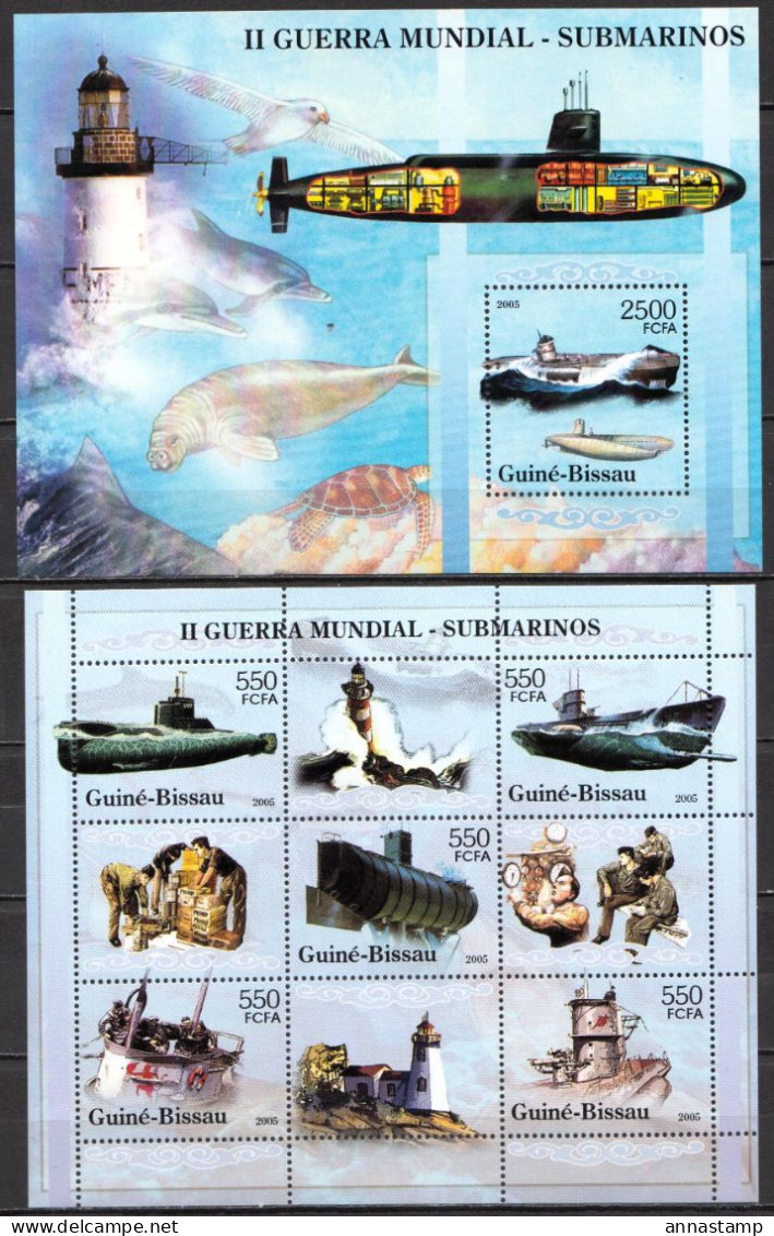 Guinea-Bissau MNH Minisheet And SS - Sottomarini