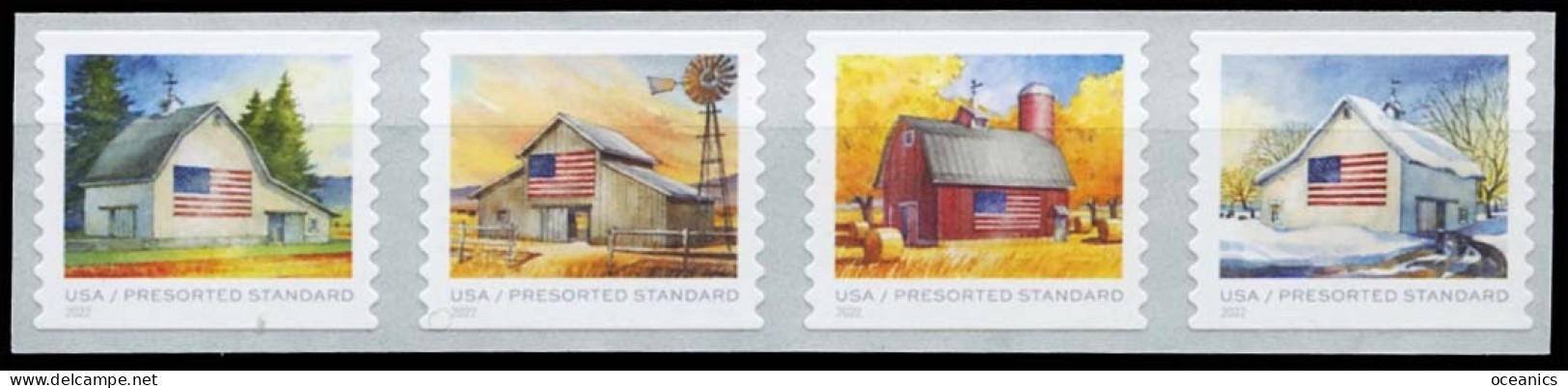 Etats-Unis / United States (Scott No.5687a - Fllags On Barns) [**] Strip - Unused Stamps