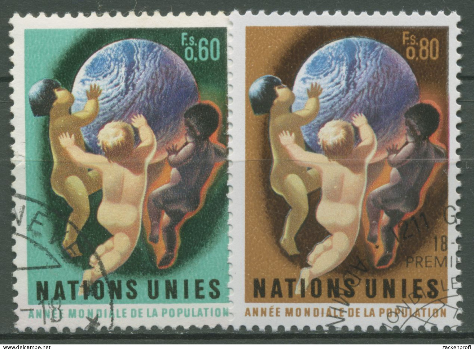 UNO Genf 1974 Weltbevölkerungsjahr Kinder 43/44 Gestempelt - Used Stamps