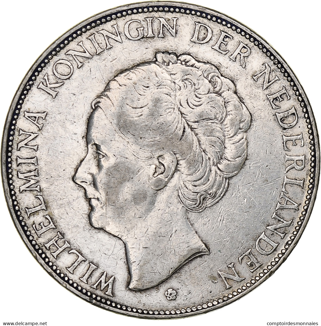 Pays-Bas, Wilhelmina I, 2-1/2 Gulden, 1932, Argent, TB+, KM:165 - 2 1/2 Florín Holandés (Gulden)