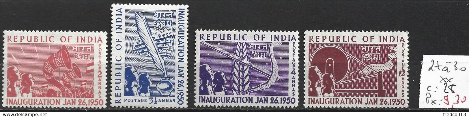 INDE 27 à 30 ** Côte 28 € - Unused Stamps