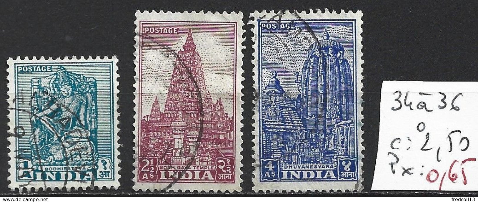 INDE 34 à 36 Oblitérés Côte 2.50 € - Used Stamps