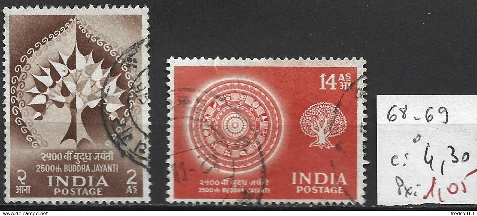 INDE 68-69 Oblitérés Côte 4.30 € - Used Stamps