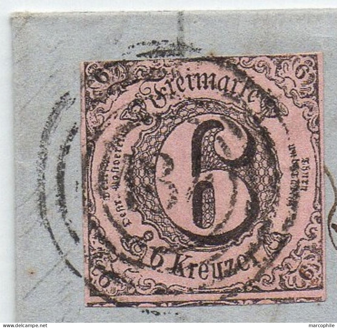 THURN UND TAXIS - MAINZ / 1857 Mi # 9 SOLO AUF FALTBRIEF (ref 4689) - Briefe U. Dokumente