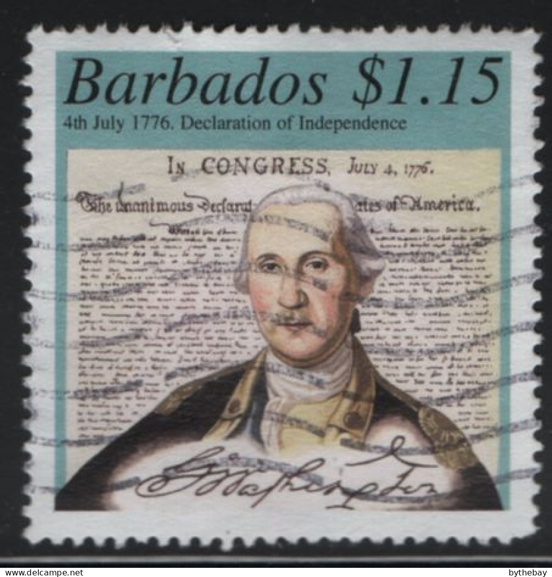 Barbados 2001 Used Sc 1012 $1.15 Washington, Declaration Of Independence - Barbados (1966-...)
