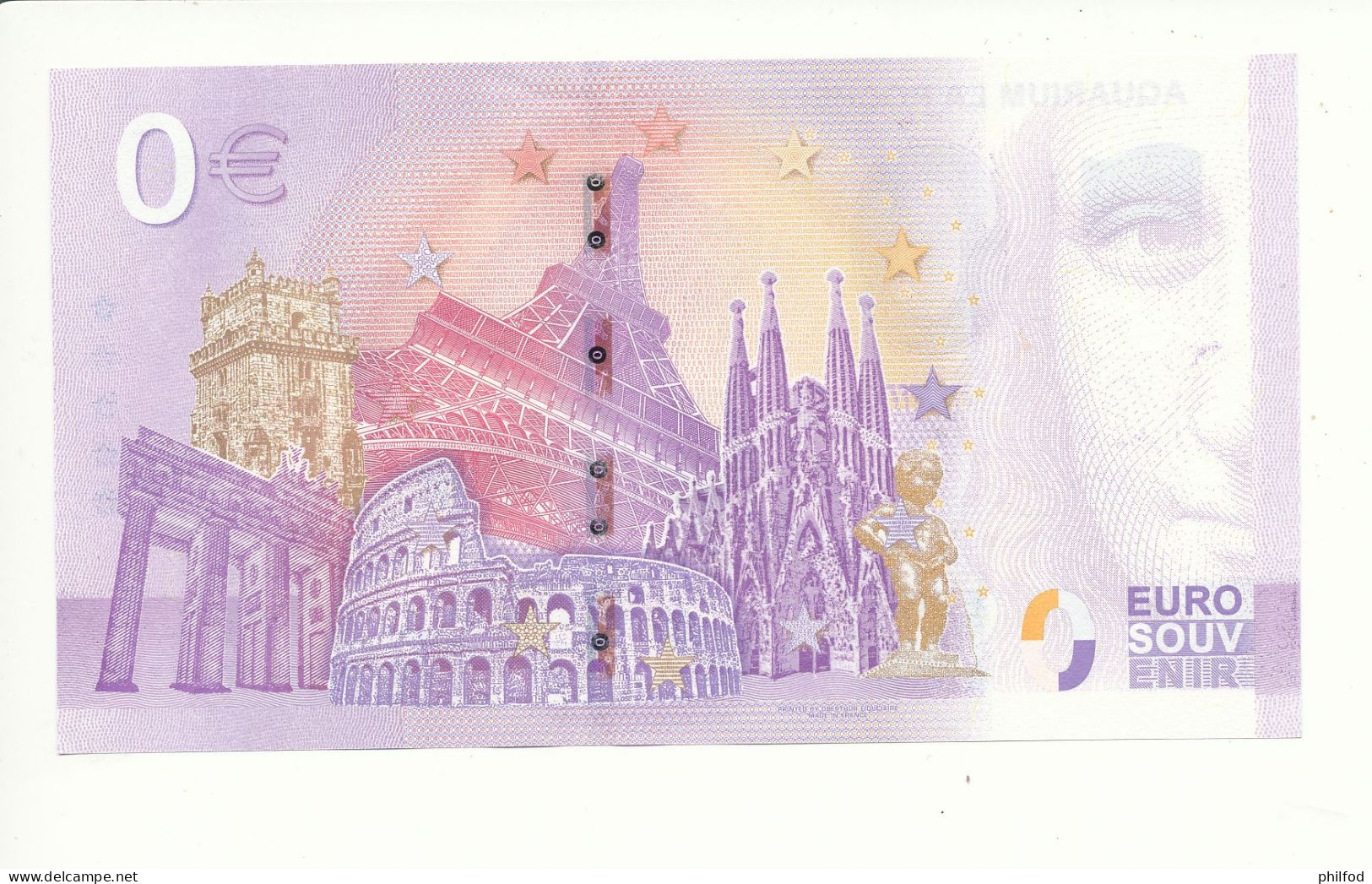 Billet Touristique 0 Euro - AQUARIUM LA ROCHELLE - UEBX - 2022-6 - N° 2159 - Autres & Non Classés