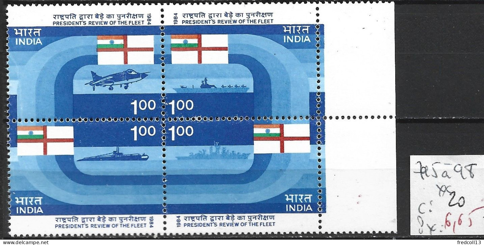 INDE 795 à 98 ** Côte 20 € - Neufs