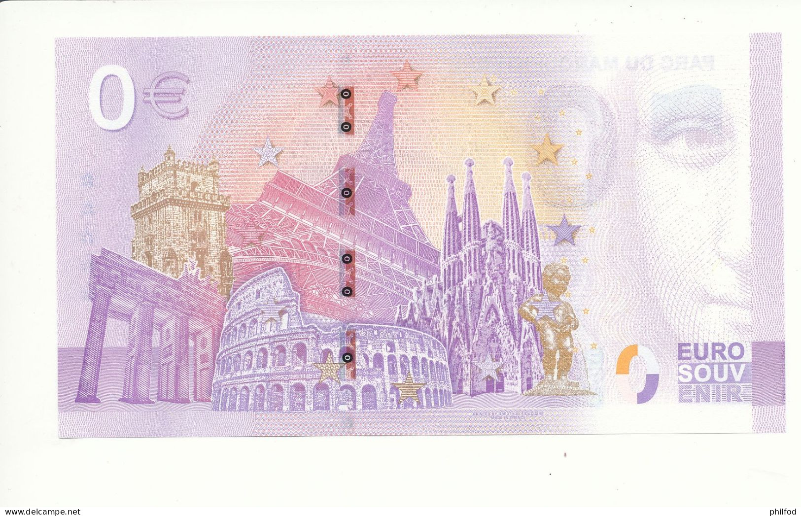 Billet Touristique 0 Euro - PARC DU MARQUENTERRE- UECB - 2022-4 - N° 1943 - Andere & Zonder Classificatie